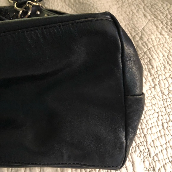 VIA SPIGA BLACK LEATHER HANDBAG VINTAGE FREE SHIPPING - Picture 9 of 10